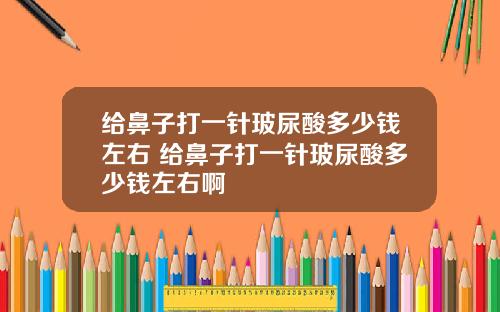 给鼻子打一针玻尿酸多少钱左右 给鼻子打一针玻尿酸多少钱左右啊