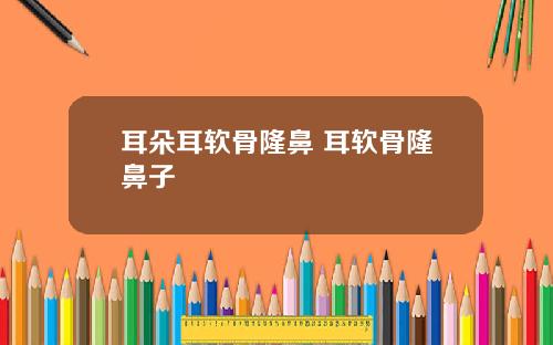 耳朵耳软骨隆鼻 耳软骨隆鼻子