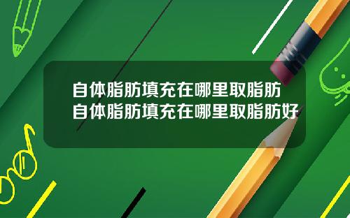 自体脂肪填充在哪里取脂肪自体脂肪填充在哪里取脂肪好