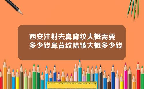 西安注射去鼻背纹大概需要多少钱鼻背纹除皱大概多少钱