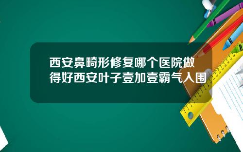 西安鼻畸形修复哪个医院做得好西安叶子壹加壹霸气入围
