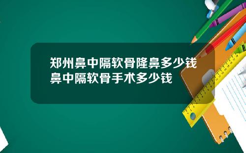 郑州鼻中隔软骨隆鼻多少钱鼻中隔软骨手术多少钱