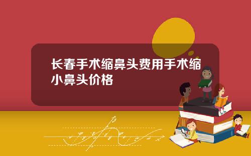 长春手术缩鼻头费用手术缩小鼻头价格