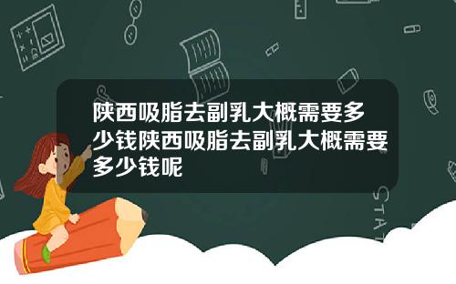 陕西吸脂去副乳大概需要多少钱陕西吸脂去副乳大概需要多少钱呢