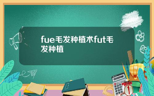 fue毛发种植术fut毛发种植