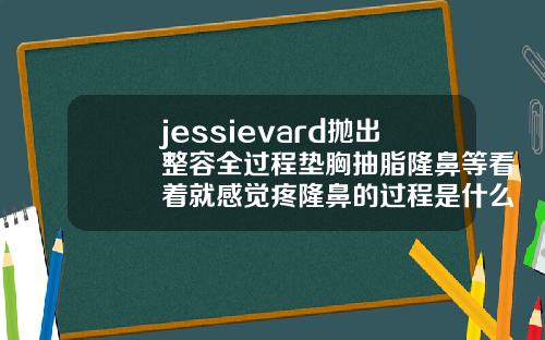 jessievard抛出整容全过程垫胸抽脂隆鼻等看着就感觉疼隆鼻的过程是什么
