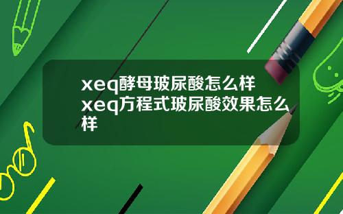 xeq酵母玻尿酸怎么样 xeq方程式玻尿酸效果怎么样