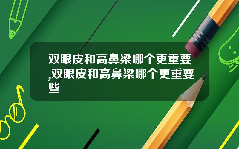 双眼皮和高鼻梁哪个更重要,双眼皮和高鼻梁哪个更重要些