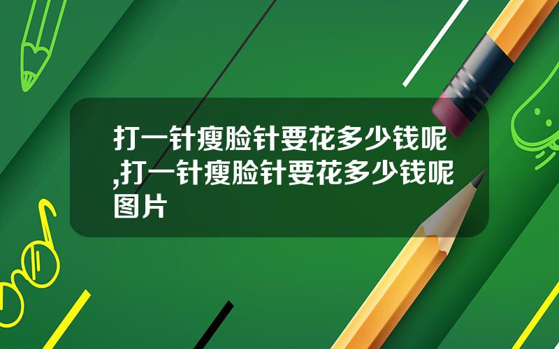 打一针瘦脸针要花多少钱呢,打一针瘦脸针要花多少钱呢图片