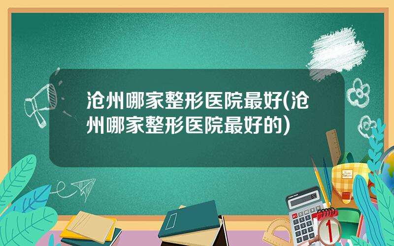 沧州哪家整形医院最好(沧州哪家整形医院最好的)