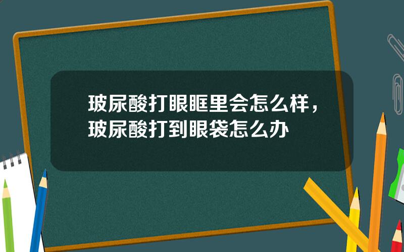 玻尿酸打眼眶里会怎么样，玻尿酸打到眼袋怎么办