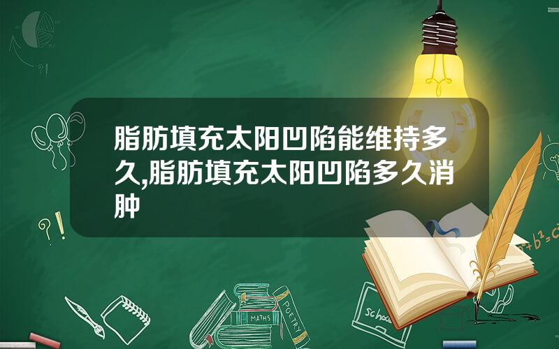 脂肪填充太阳凹陷能维持多久,脂肪填充太阳凹陷多久消肿