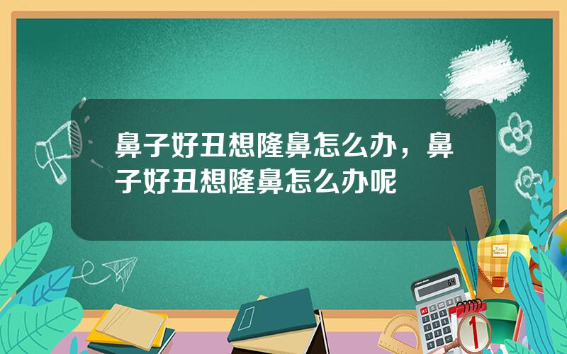 鼻子好丑想隆鼻怎么办，鼻子好丑想隆鼻怎么办呢
